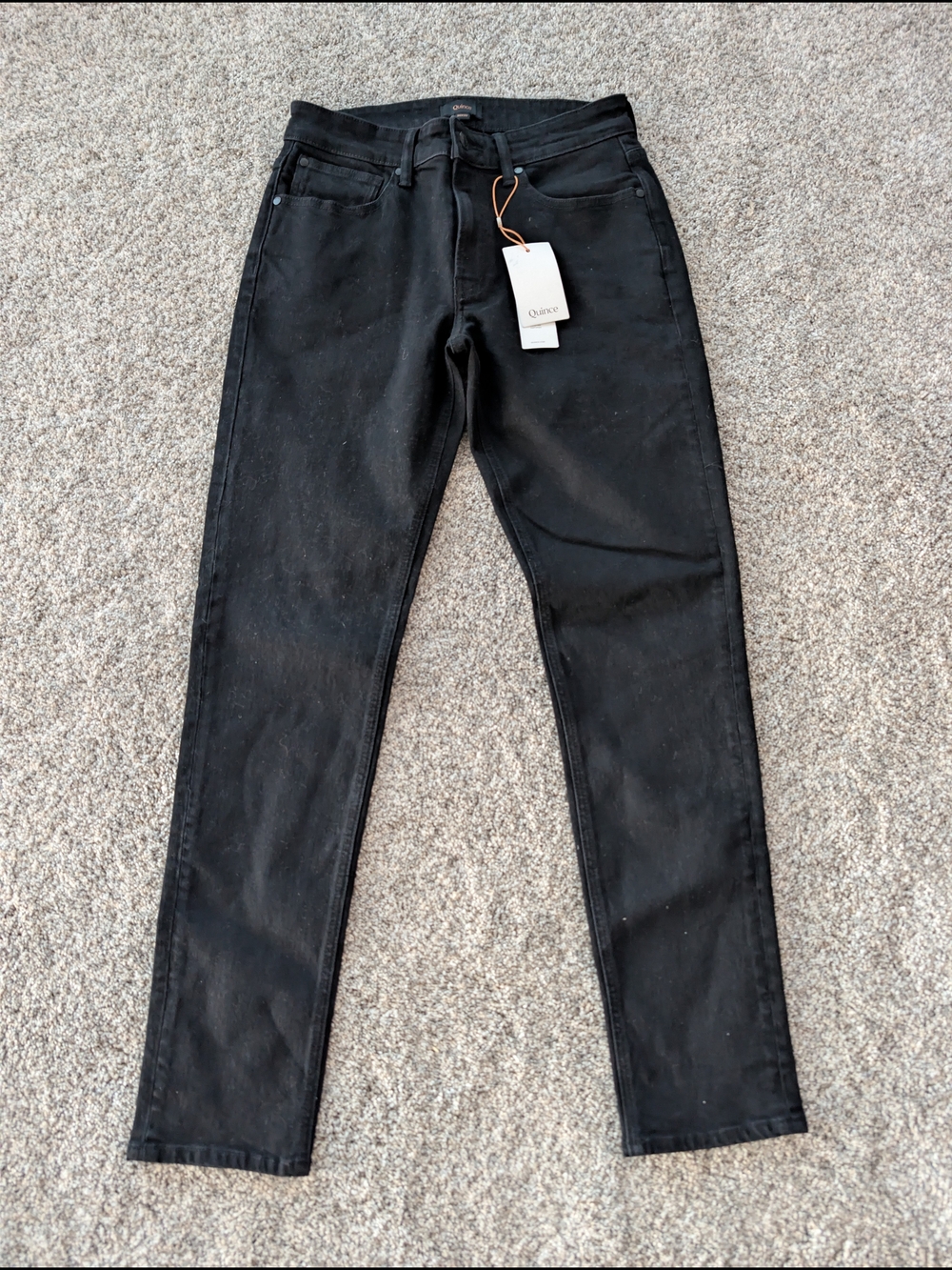 Quince Organic Cotton Black Skinny High-Rise Jeans 30x32 NWT